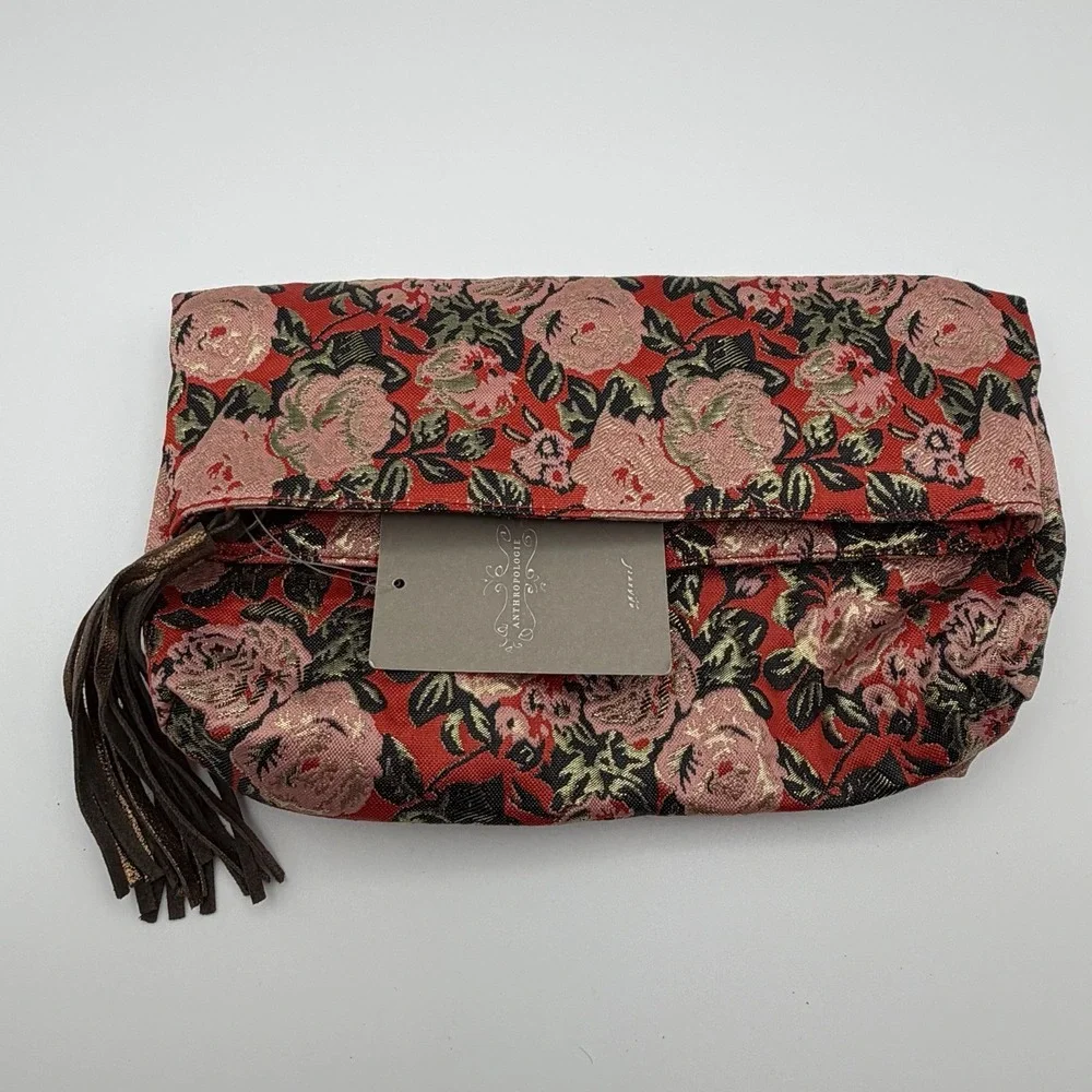 Anthropologie Mlyn‎ Floral Jacquard Fold-Over Clutch NWT